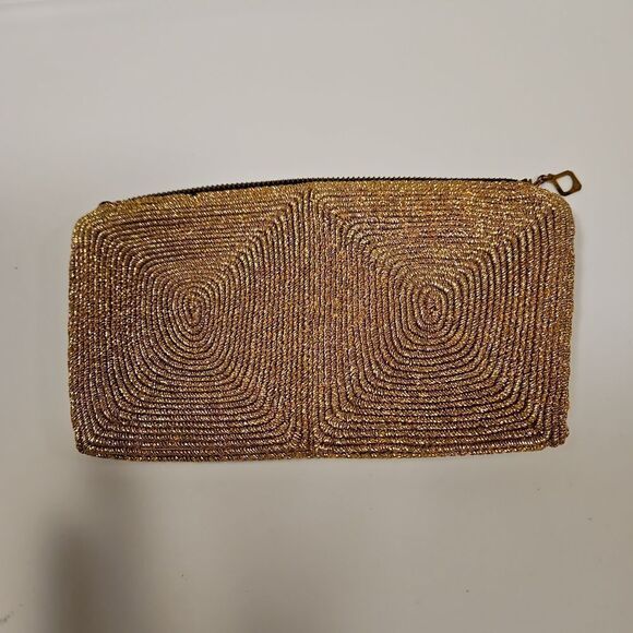 Vintage Small Gold Beaded Clutch - Picture 4 of 6